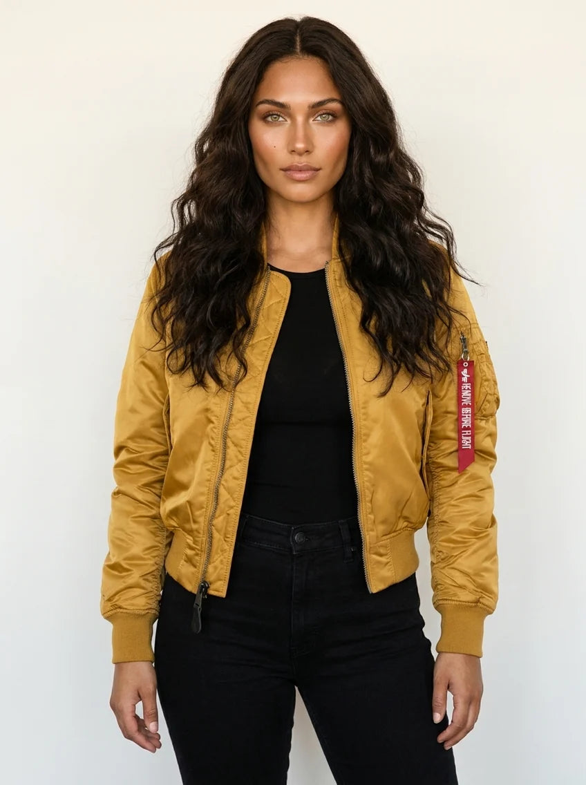 Albane | Women’s Zip Front Utility Pocket Bomber Jacket