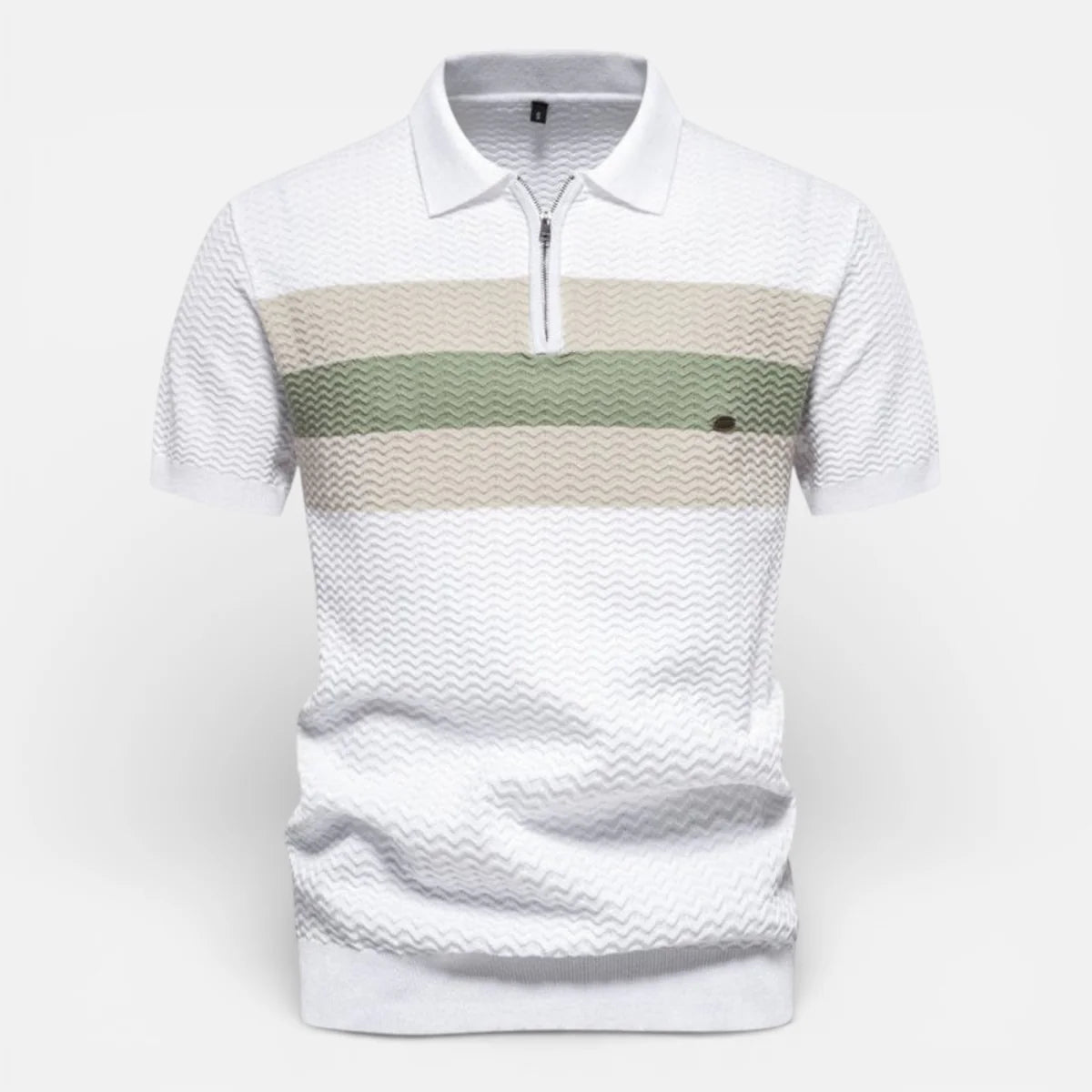Albert | Men’s Collared Zip Textured Polo Shirt