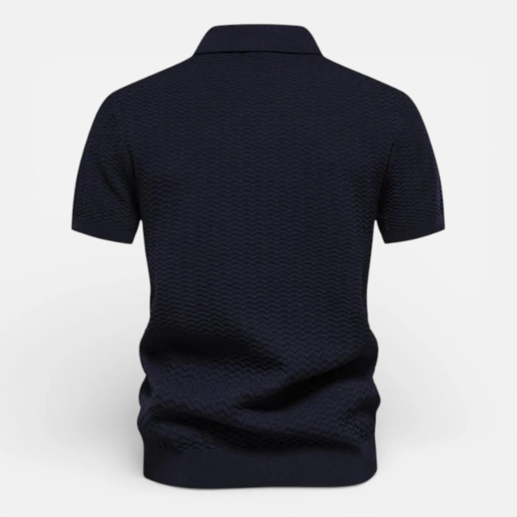 Albert | Men’s Collared Zip Textured Polo Shirt