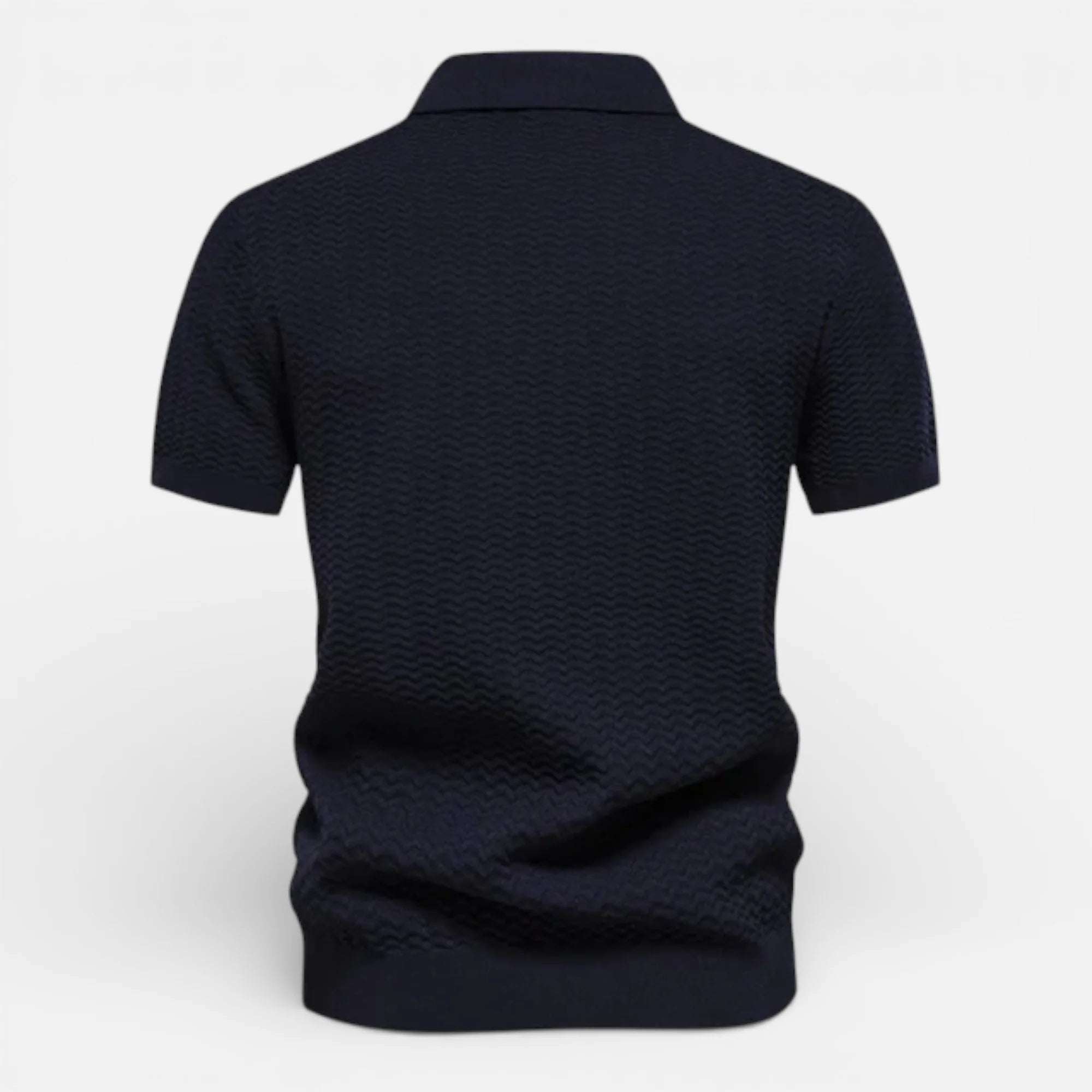 Albert | Men’s Collared Zip Textured Polo Shirt