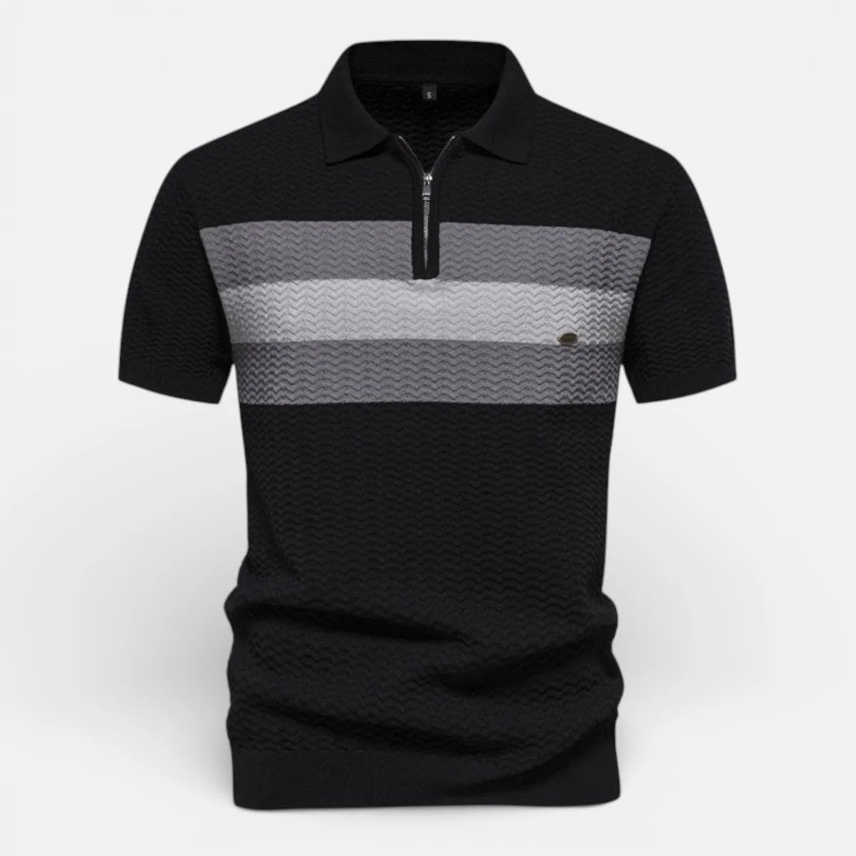 Albert | Men’s Collared Zip Textured Polo Shirt