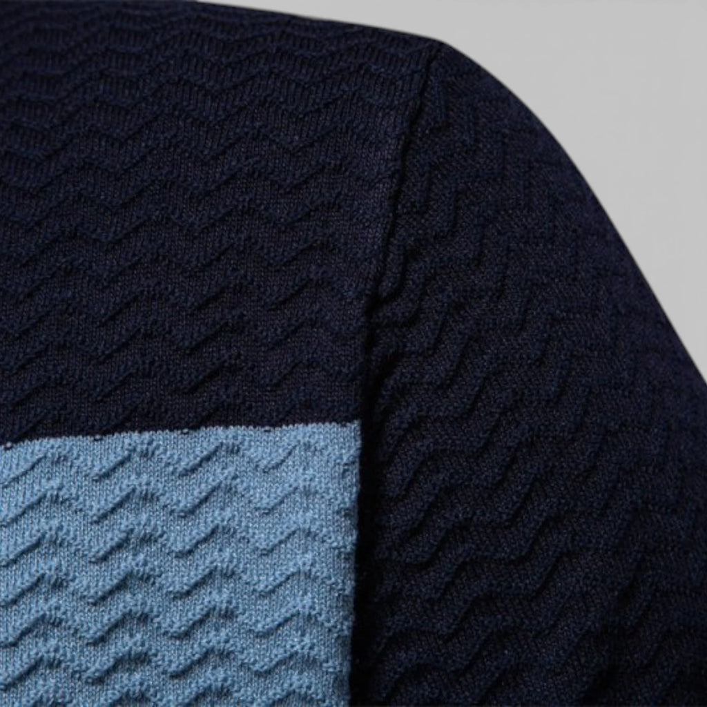 Albert | Men’s Collared Zip Textured Polo Shirt