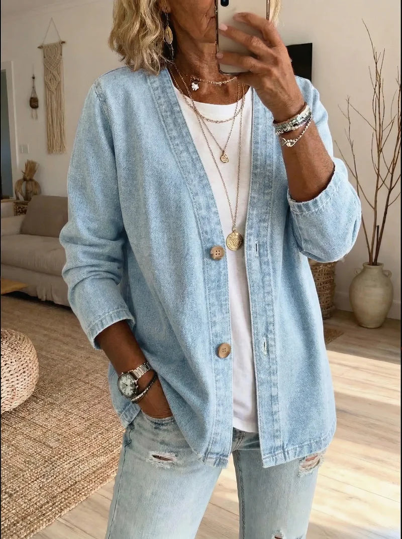 Albertine | Women’s Long Sleeve Button Front Denim Jacket
