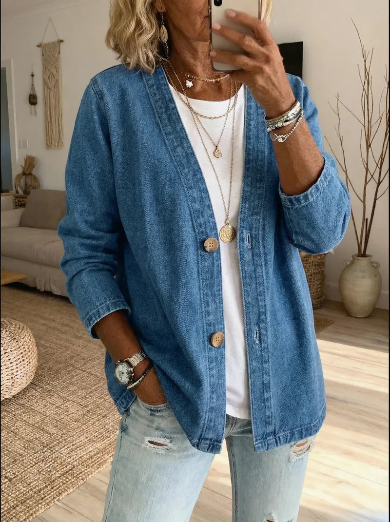 Albertine | Women’s Long Sleeve Button Front Denim Jacket