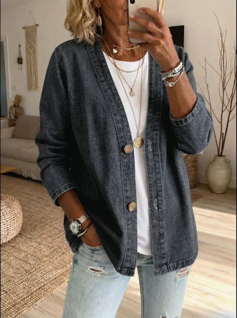 Albertine | Women’s Long Sleeve Button Front Denim Jacket
