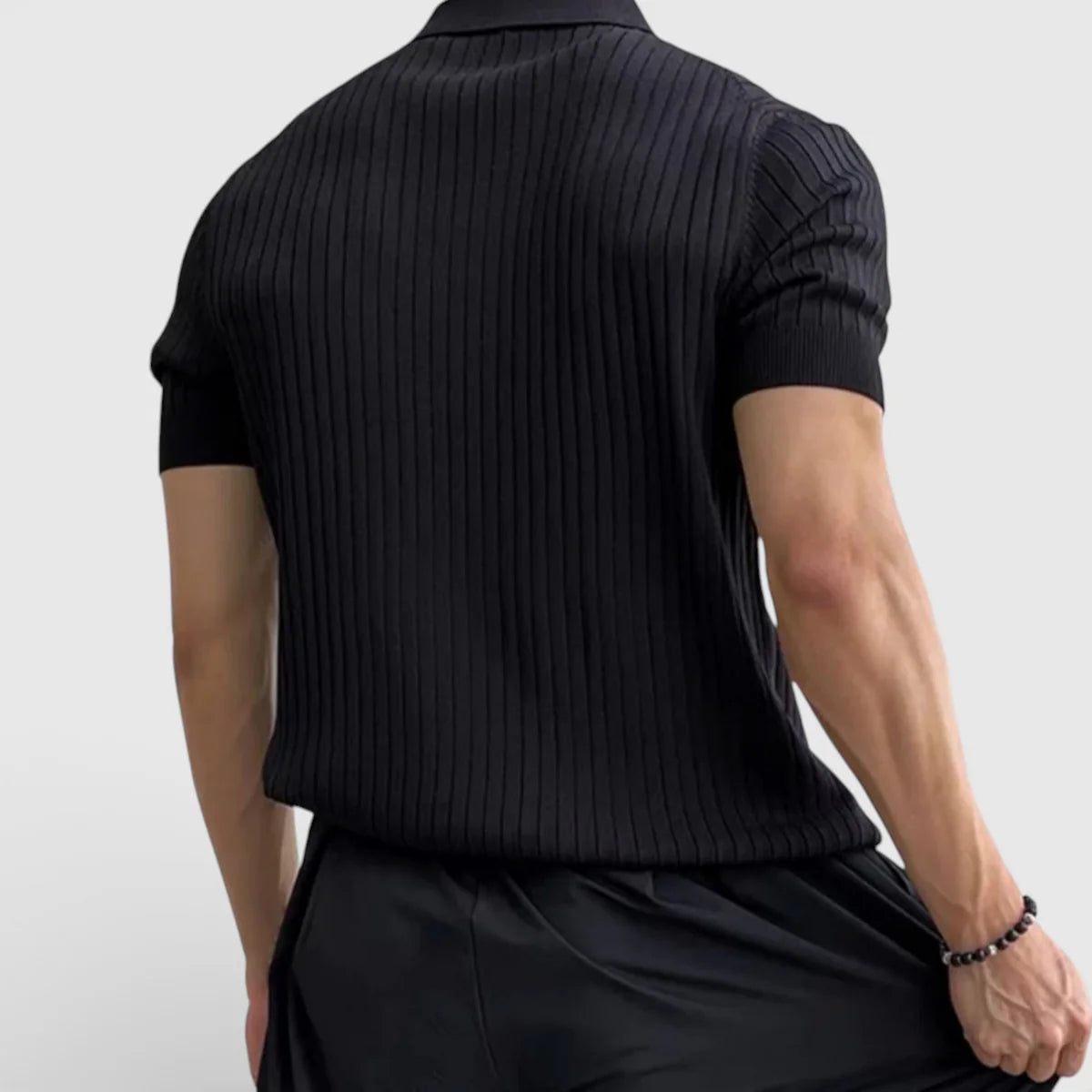 Alberto | Men’s Vertical Stripe Short Sleeve Polo Shirt