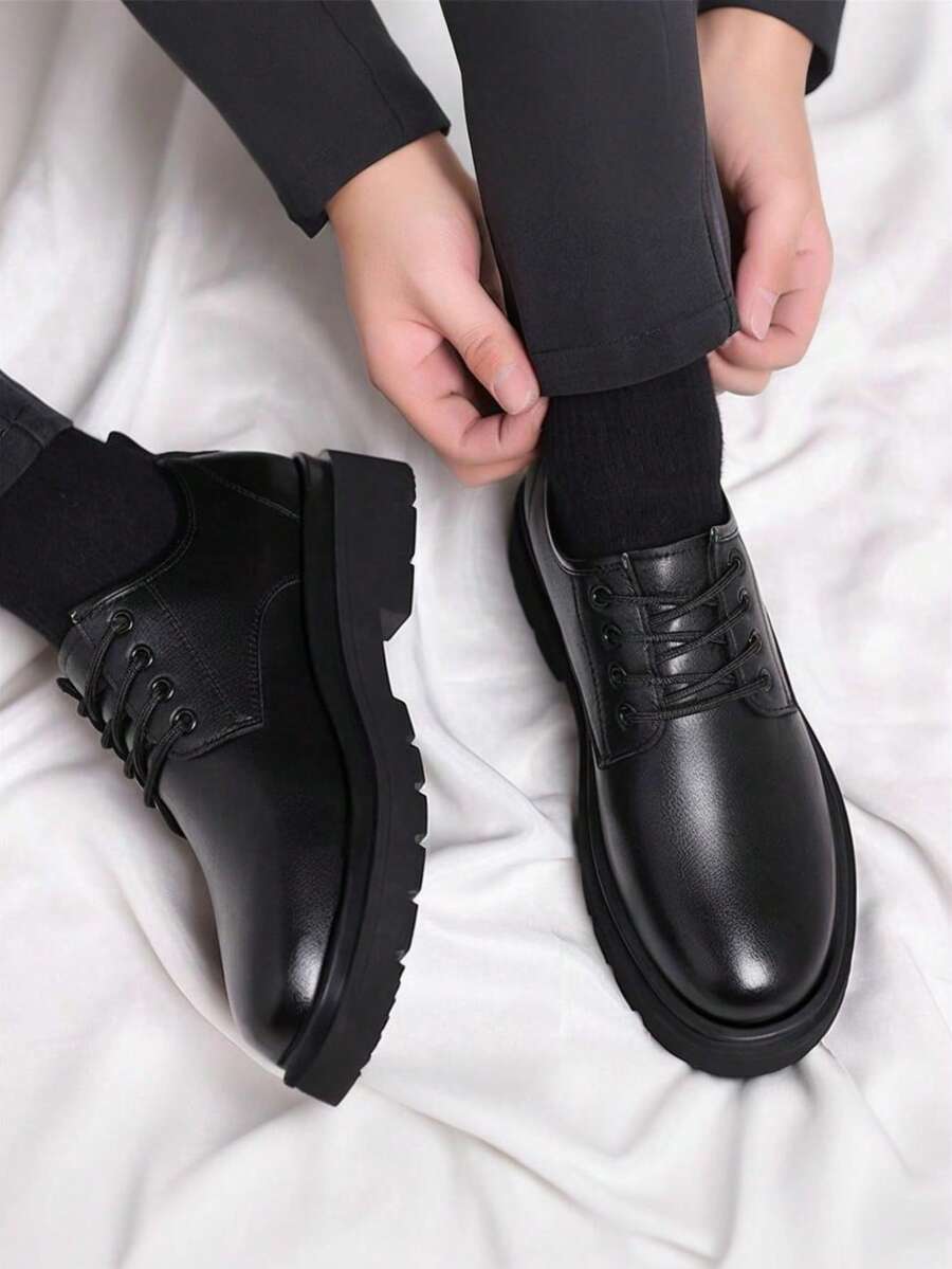 Alcander | Men's Lace-Up Closed Toe Black Derby Dress Shoes