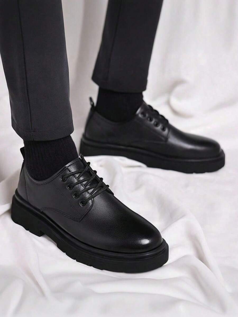 Alcander | Men's Lace-Up Closed Toe Black Derby Dress Shoes