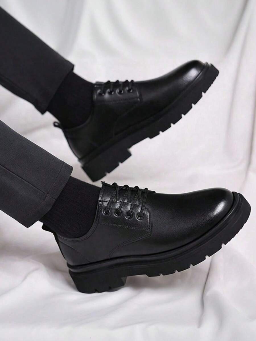 Alcander | Men's Lace-Up Closed Toe Black Derby Dress Shoes