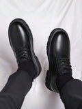 Alcander | Men's Lace-Up Closed Toe Black Derby Dress Shoes