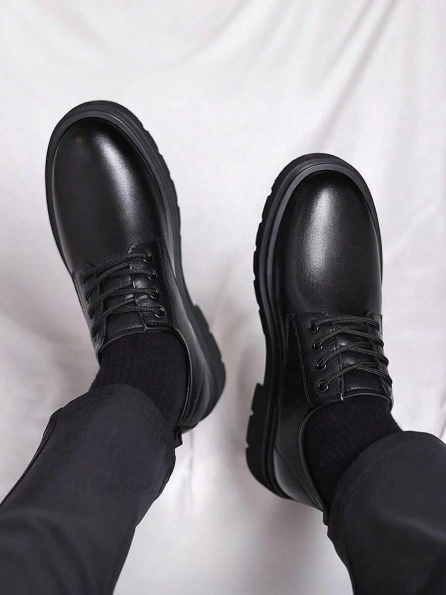 Alcander | Men's Lace-Up Closed Toe Black Derby Dress Shoes