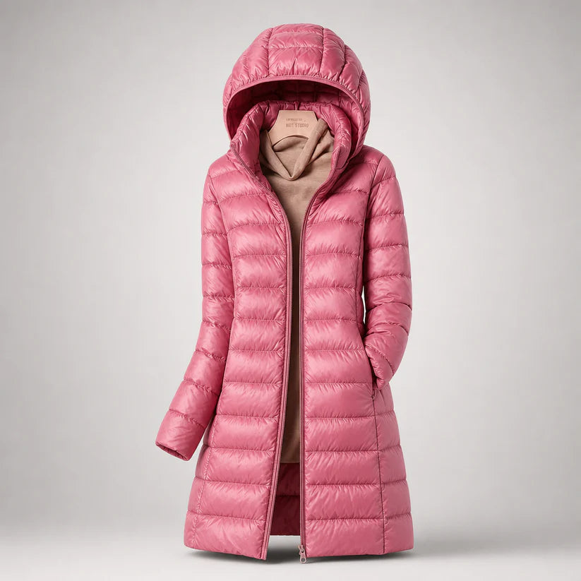 Alcyone | Women’s Hooded Front Zip Long Sleeve Winter Jacket