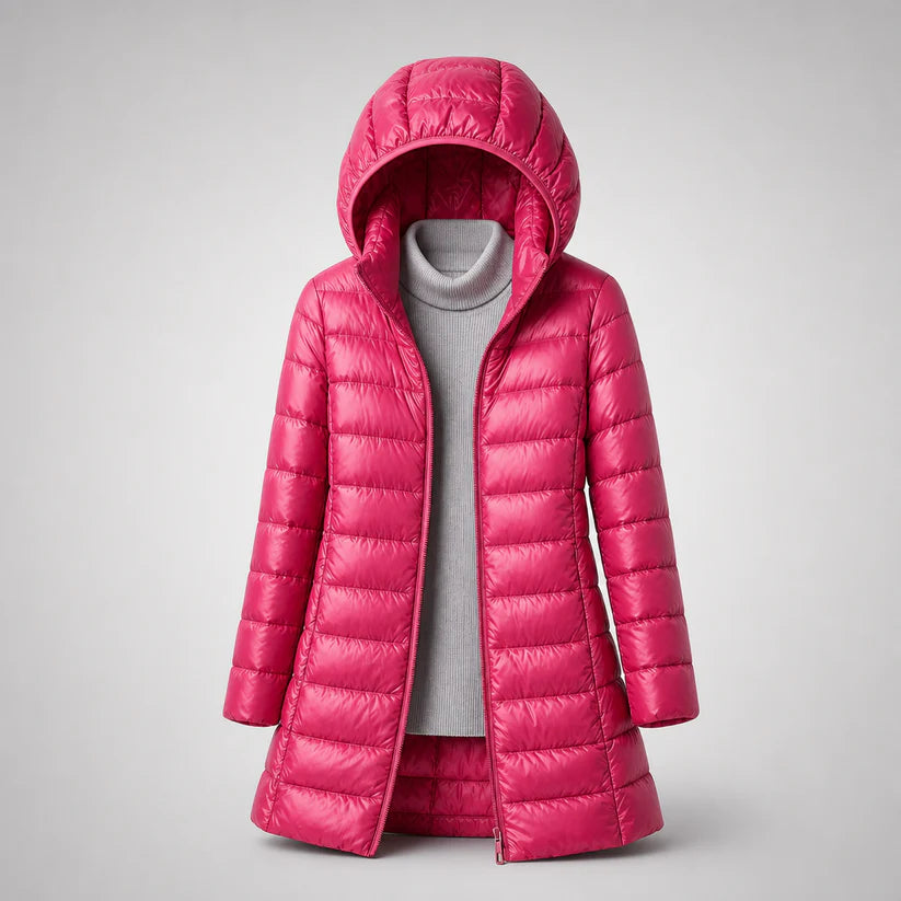 Alcyone | Women’s Hooded Front Zip Long Sleeve Winter Jacket