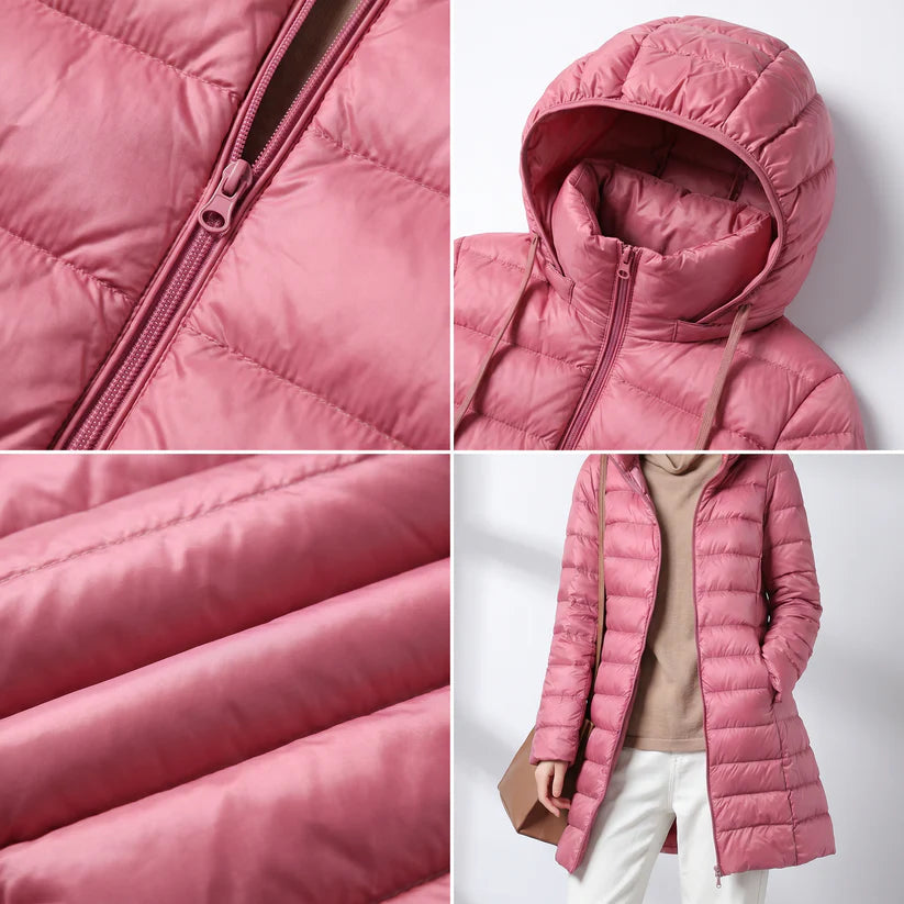 Alcyone | Women’s Hooded Front Zip Long Sleeve Winter Jacket