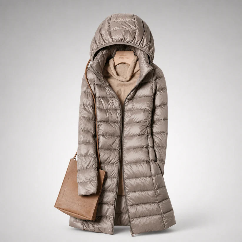 Alcyone | Women’s Hooded Front Zip Long Sleeve Winter Jacket