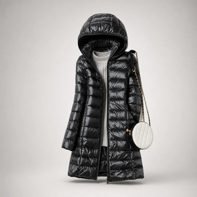 Alcyone | Women’s Hooded Front Zip Long Sleeve Winter Jacket
