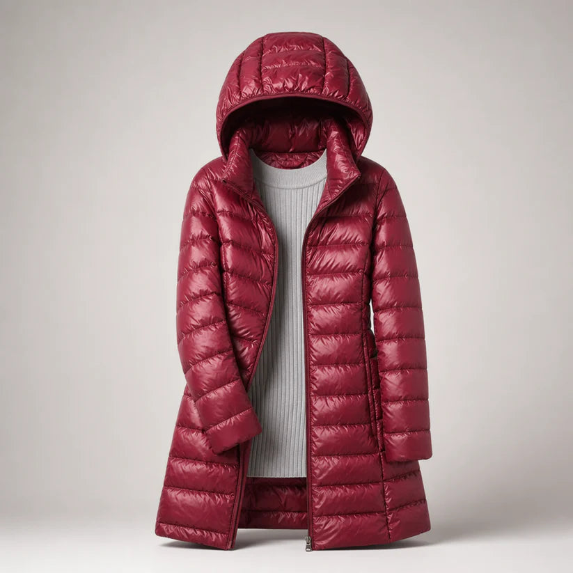 Alcyone | Women’s Hooded Front Zip Long Sleeve Winter Jacket