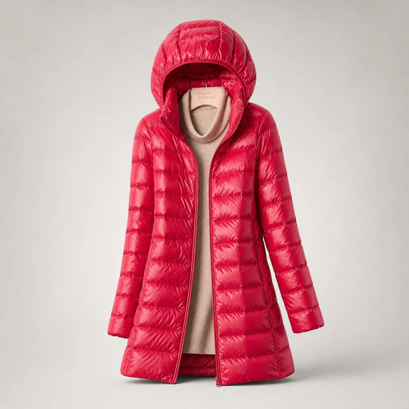 Alcyone | Women’s Hooded Front Zip Long Sleeve Winter Jacket