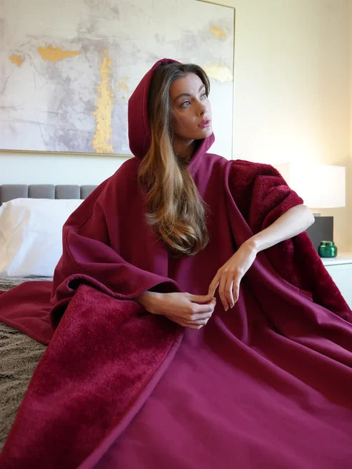 Alda | Unisex Draped Oversized Hooded Maxi Length Blanket