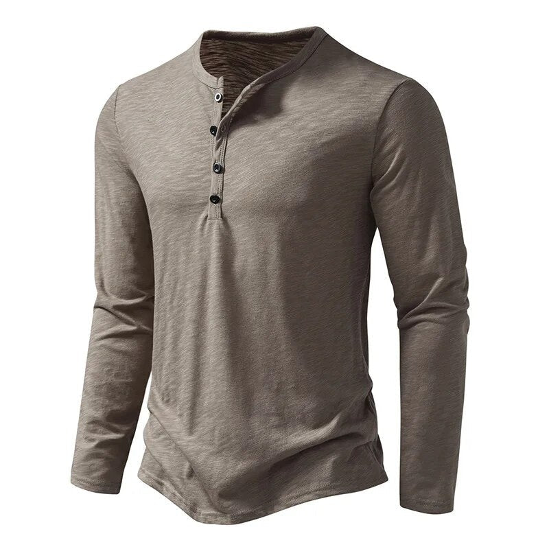 Alden | Men's Textured Slim Fit Long Sleeve Henley Shirt