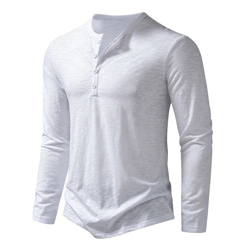 Alden | Men's Textured Slim Fit Long Sleeve Henley Shirt