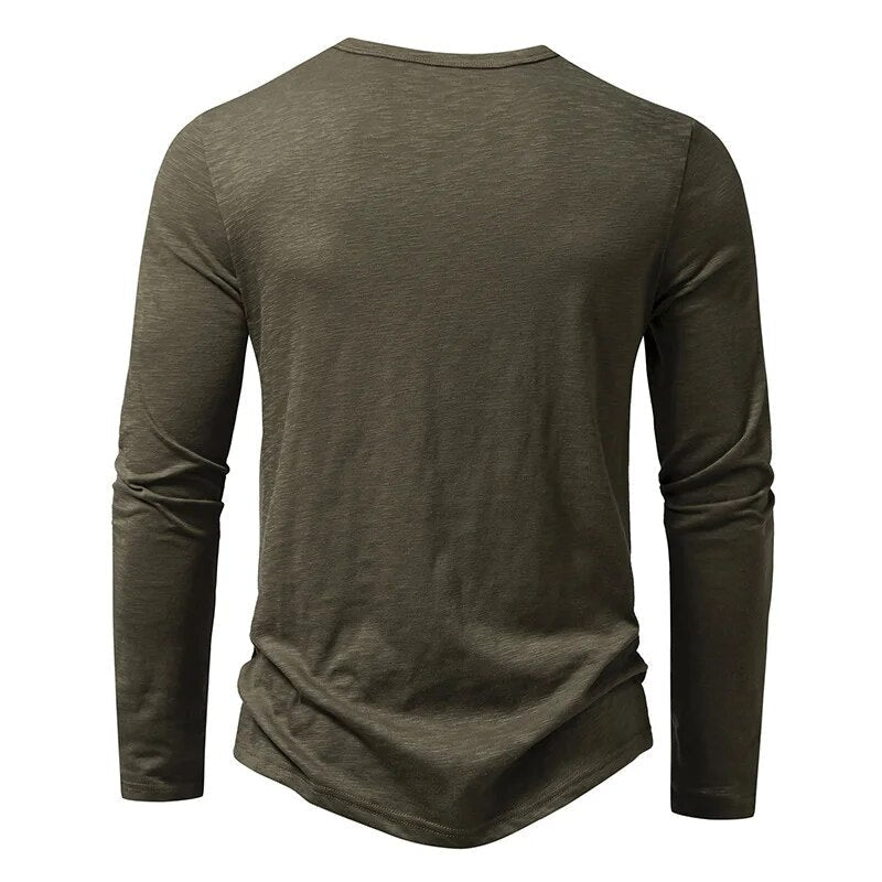 Alden | Men's Textured Slim Fit Long Sleeve Henley Shirt