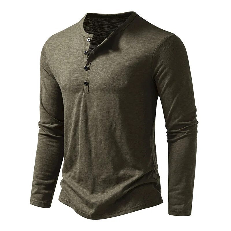 Alden | Men's Textured Slim Fit Long Sleeve Henley Shirt