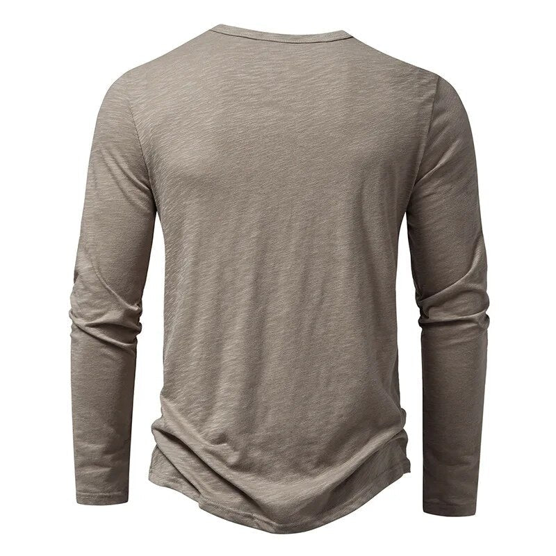 Alden | Men's Textured Slim Fit Long Sleeve Henley Shirt