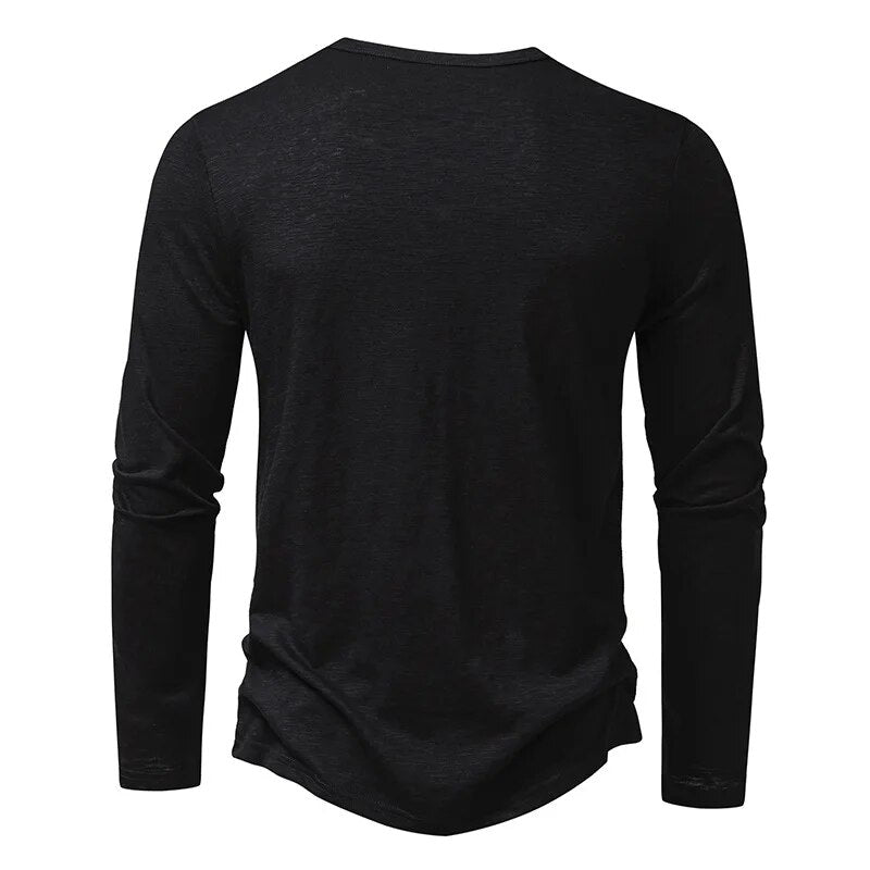 Alden | Men's Textured Slim Fit Long Sleeve Henley Shirt