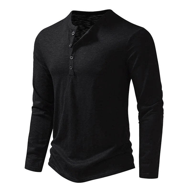 Alden | Men's Textured Slim Fit Long Sleeve Henley Shirt