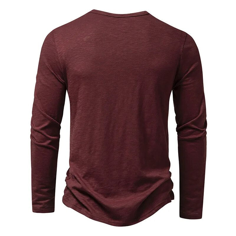 Alden | Men's Textured Slim Fit Long Sleeve Henley Shirt