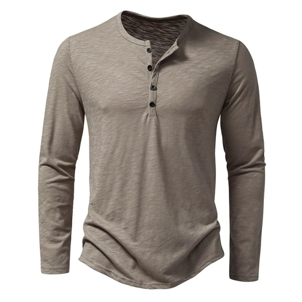 Alden | Men's Textured Slim Fit Long Sleeve Henley Shirt