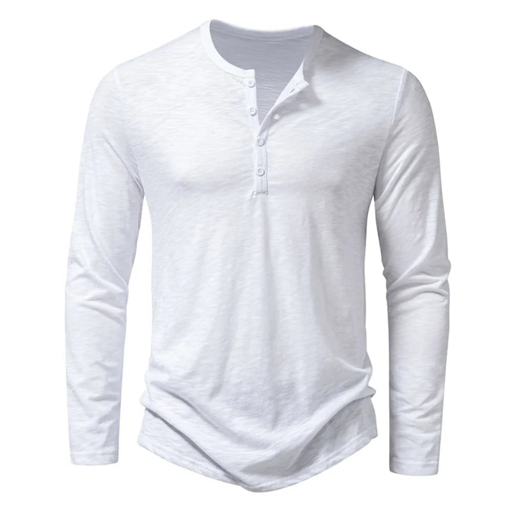 Alden | Men's Textured Slim Fit Long Sleeve Henley Shirt