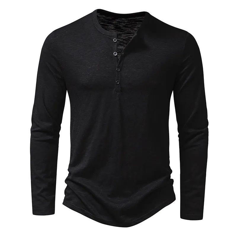 Alden | Men's Textured Slim Fit Long Sleeve Henley Shirt