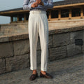 Aldous | Men's Button Side Pleated High Rise Dress Pants