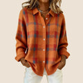 Aleah | Women’s Checkered Button Front Long Sleeve Sweater