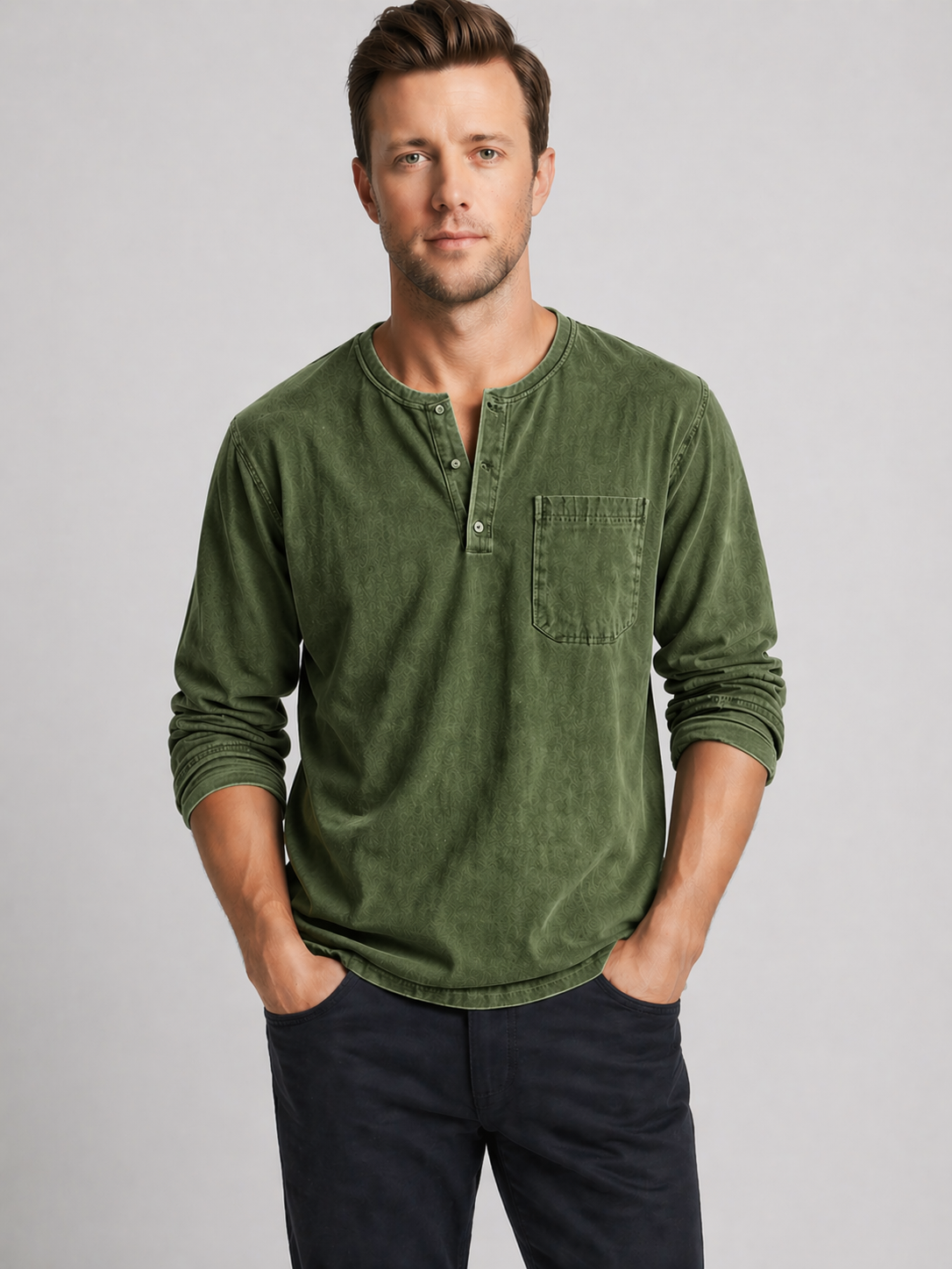 Alejandro | Men’s Long Sleeve Button Placket Shirt