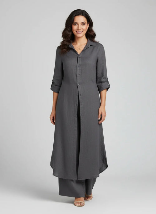 Alene | Women’s Collared Button Front Long Sleeve Two Piece Set