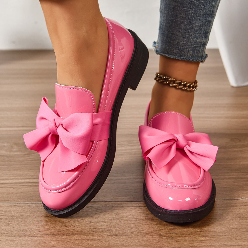 Alesia | Women’s Low Block Heel Bow Detail Ballet Flats