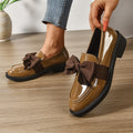 Alesia | Women’s Low Block Heel Bow Detail Ballet Flats
