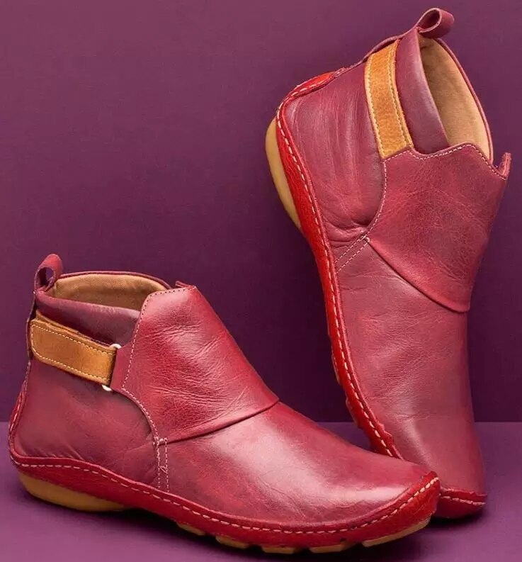 Alessia | Women's Slip-On Buckle Ankle Strap Closed Toe Boots