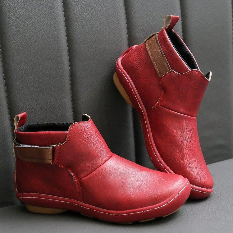 Alessia | Women's Slip-On Buckle Ankle Strap Closed Toe Boots