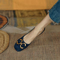 Alethea | Women’s Buckle Detail Square Toe Slingback Flats