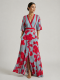 Alexana | Women's Floral V Neck Flowy Wedding Guest Dress