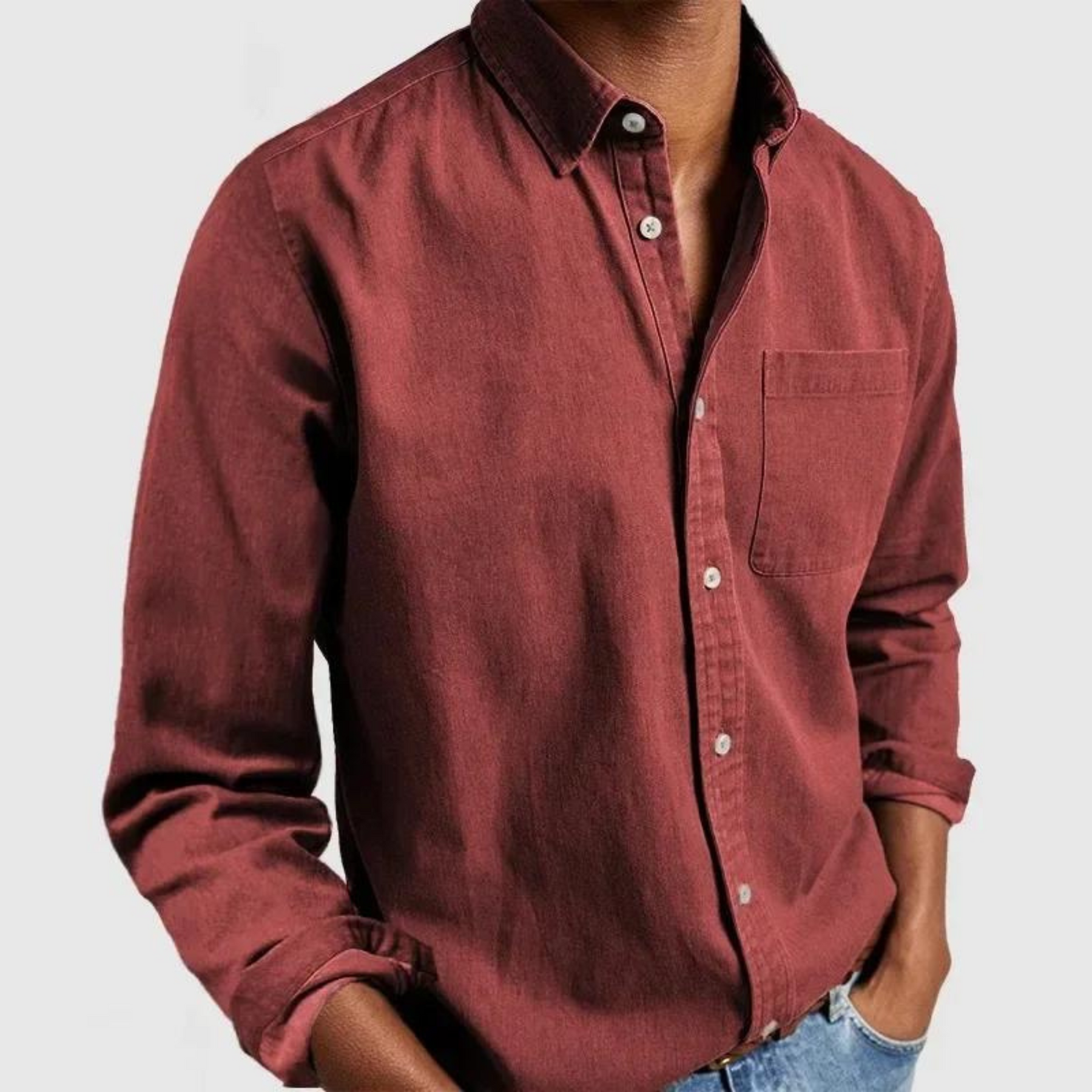 Alexander | Men’s Button Up Long Sleeve Pocket Shirt