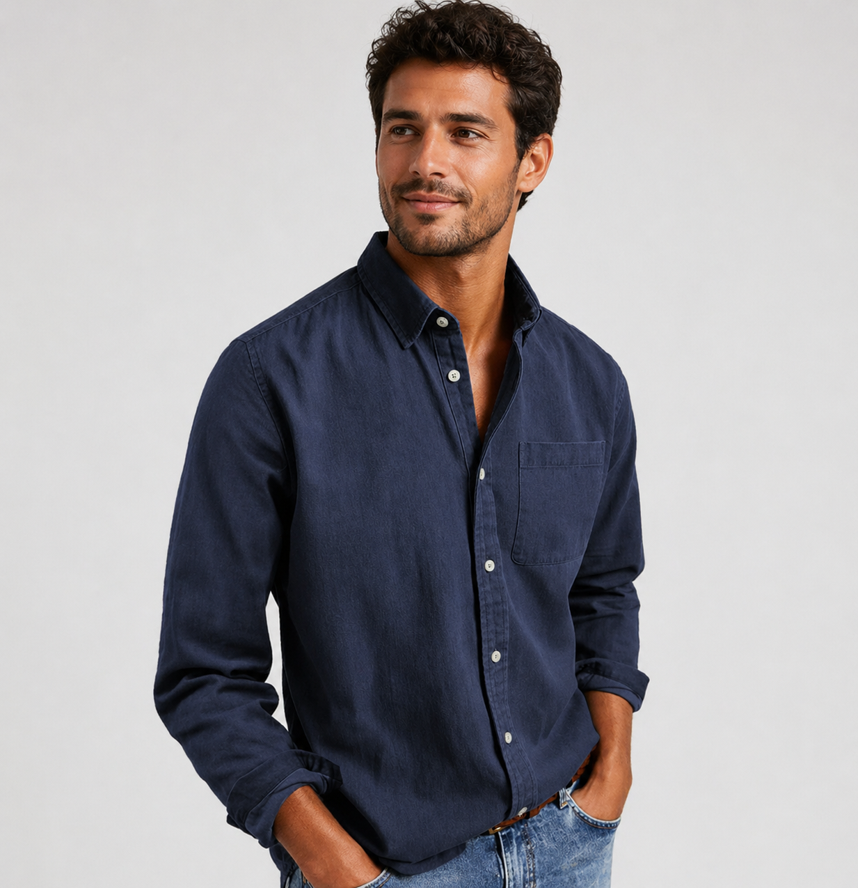 Alexander | Men’s Button Up Long Sleeve Pocket Shirt