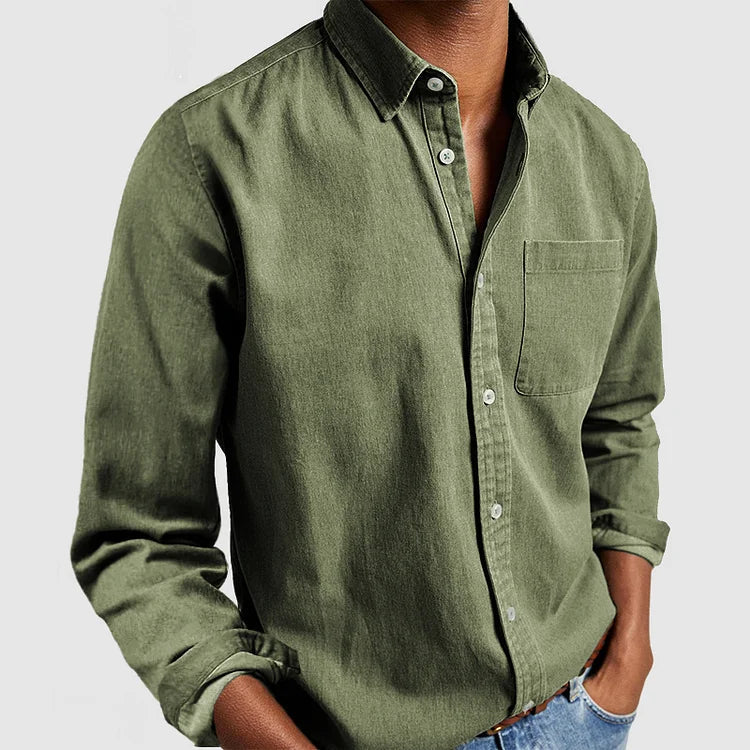 Alexander | Men’s Button Up Long Sleeve Pocket Shirt