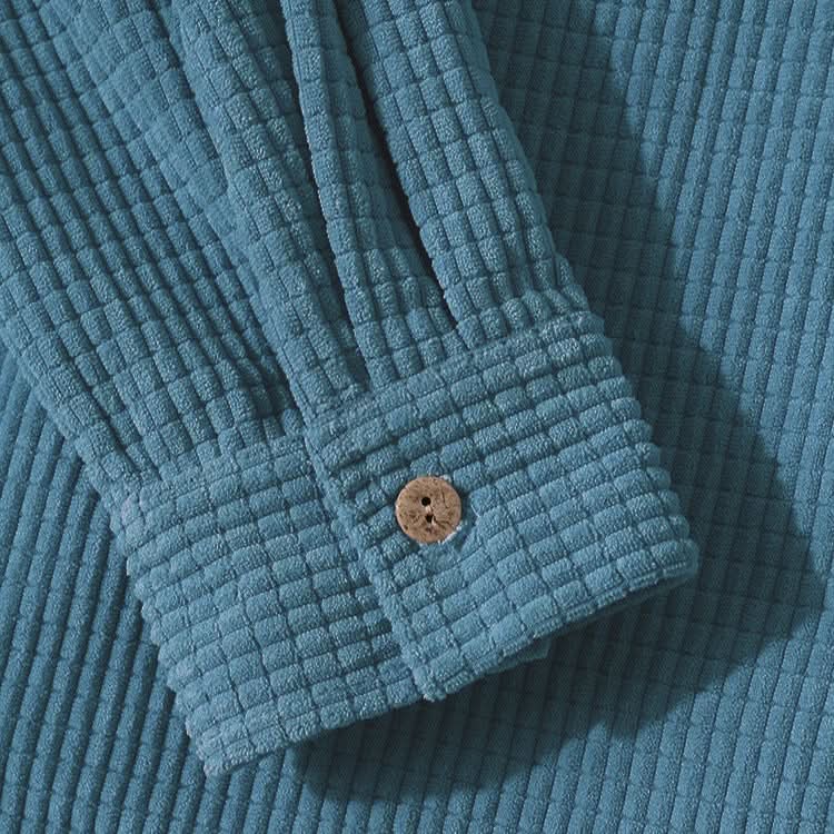 Alexi | Men’s Long Sleeve Ribbed Drawstring Button Front Hoodie
