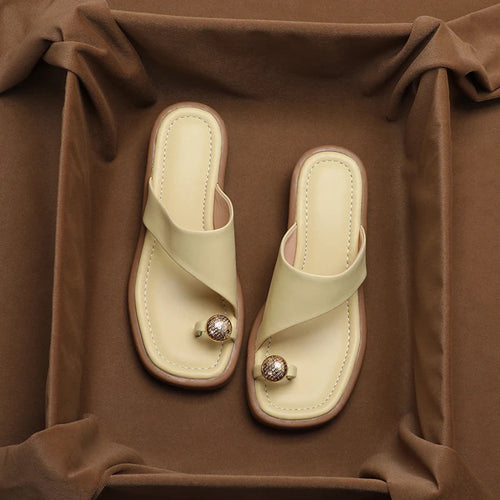 Alexia | Women’s Square Toe Single Band Slide Sandals