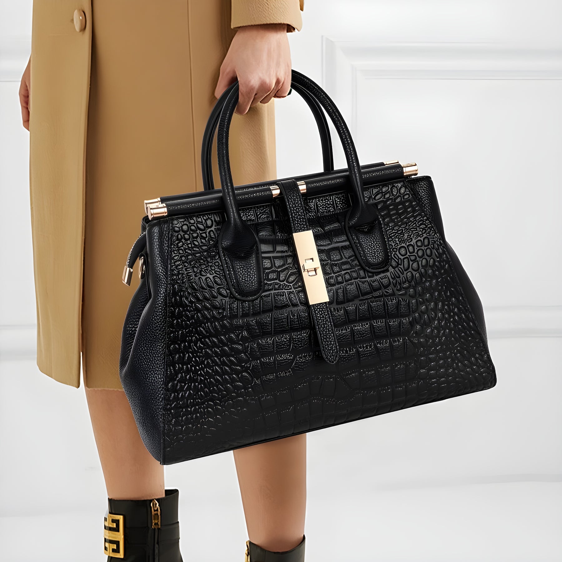 Alexina | Women’s Top Handle Crossbody Black Bag
